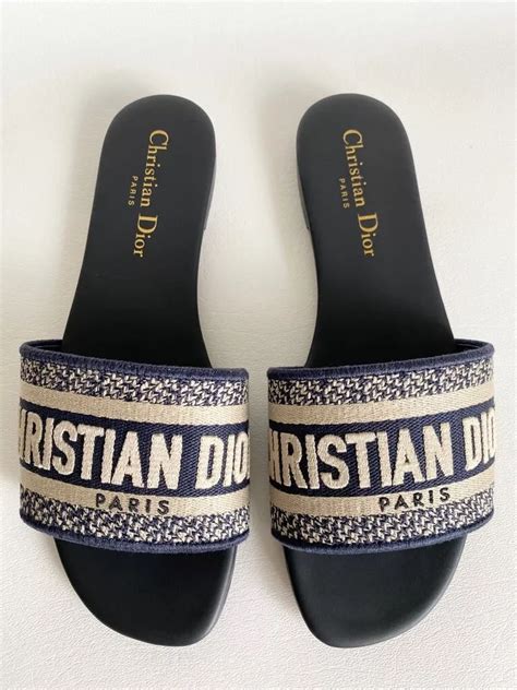 navy dior sandals|dior satin sandals.